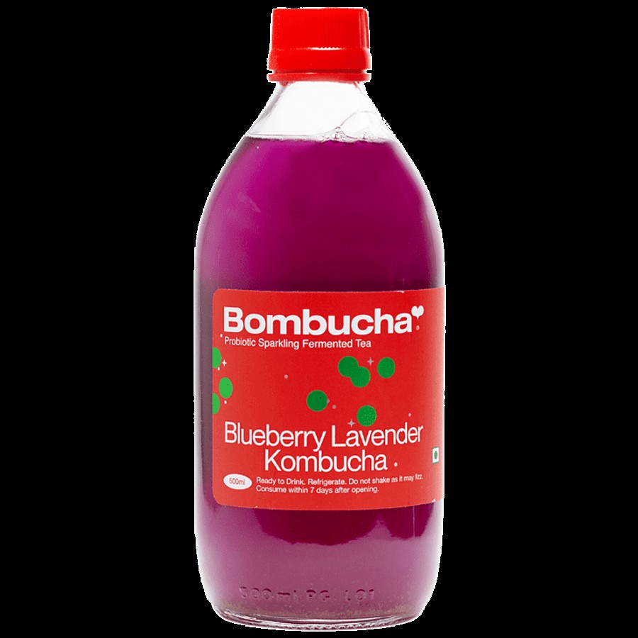 Bombucha Blueberry Lavender Kombucha - Probiotic Sparkling Fermented Tea