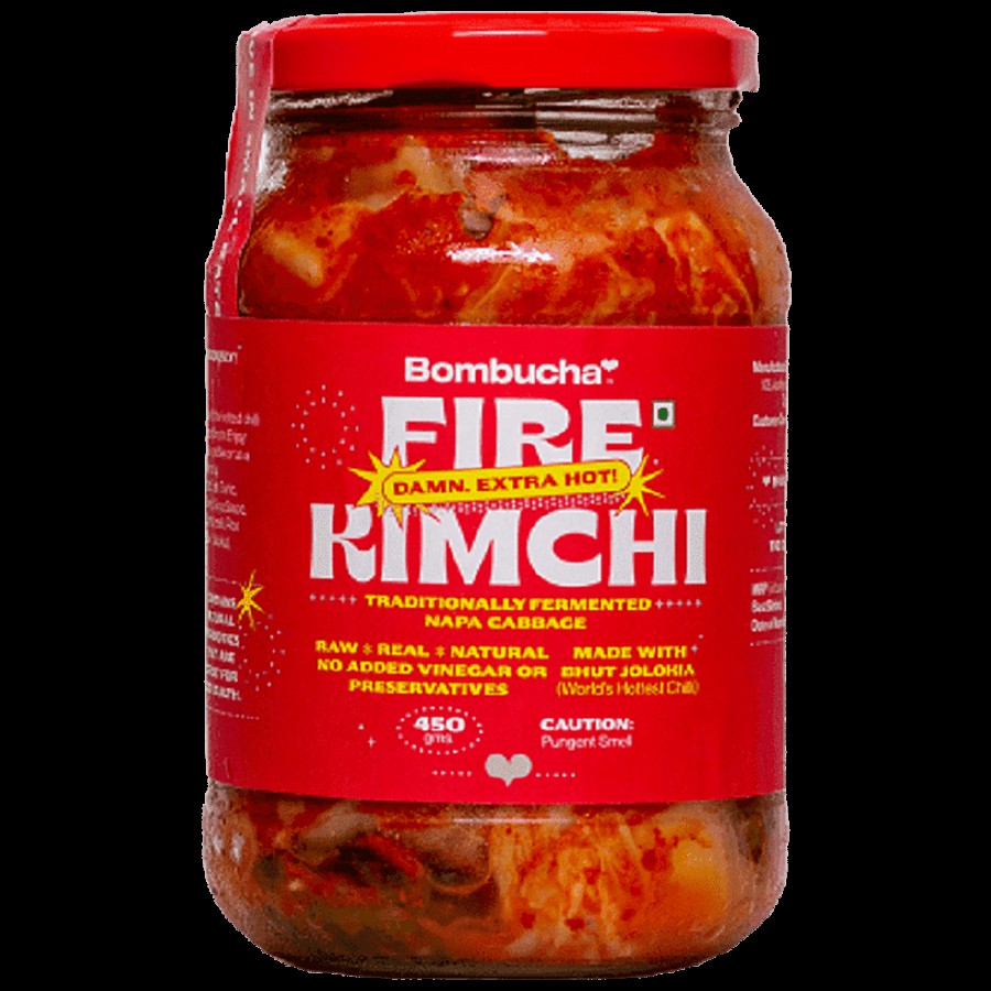 Bombucha Fire Kimchi - Traditionally Fermented Napa Cabbage With Bhut Jolokia