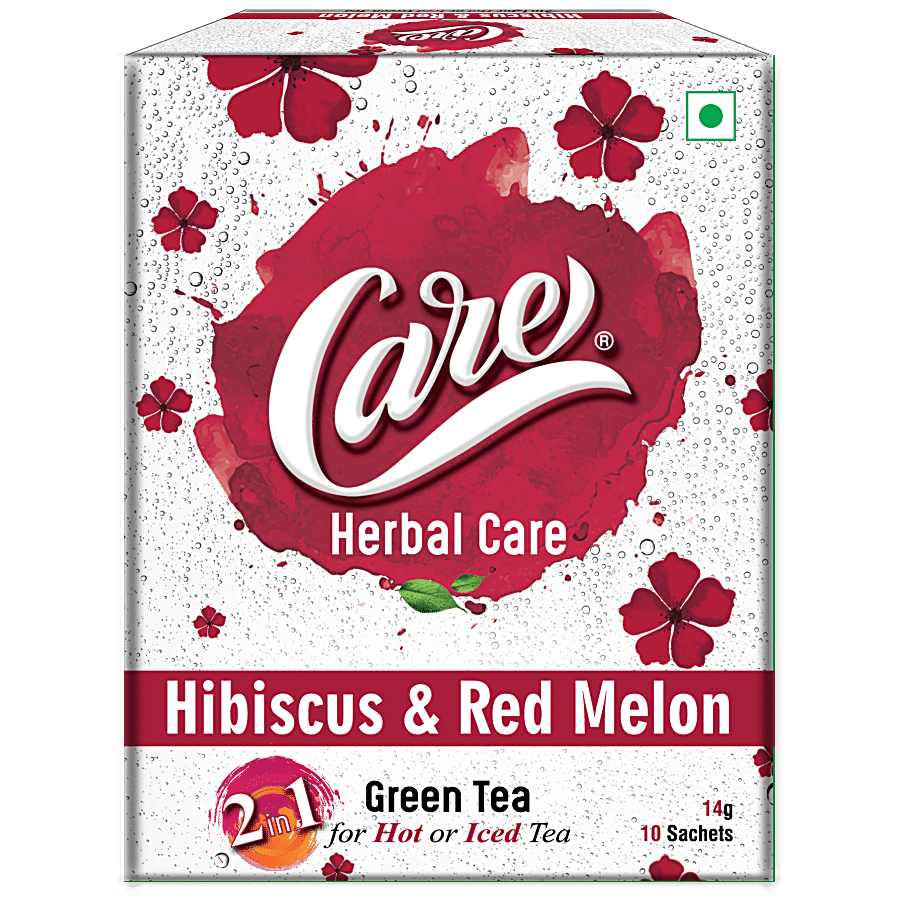 Care Hibiscus & Red Melon Green Tea - 2 In 1 For Hot & Iced