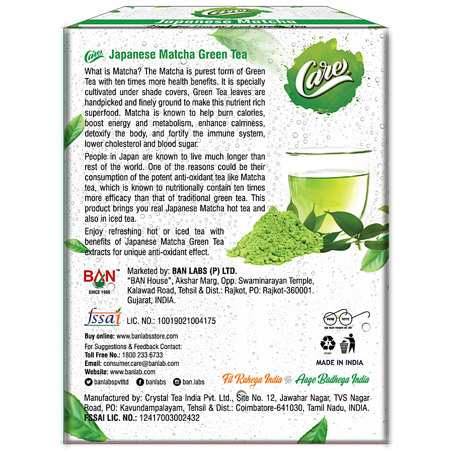 Care Japanese Matcha Tea - 2 In 1 For Hot or Iced