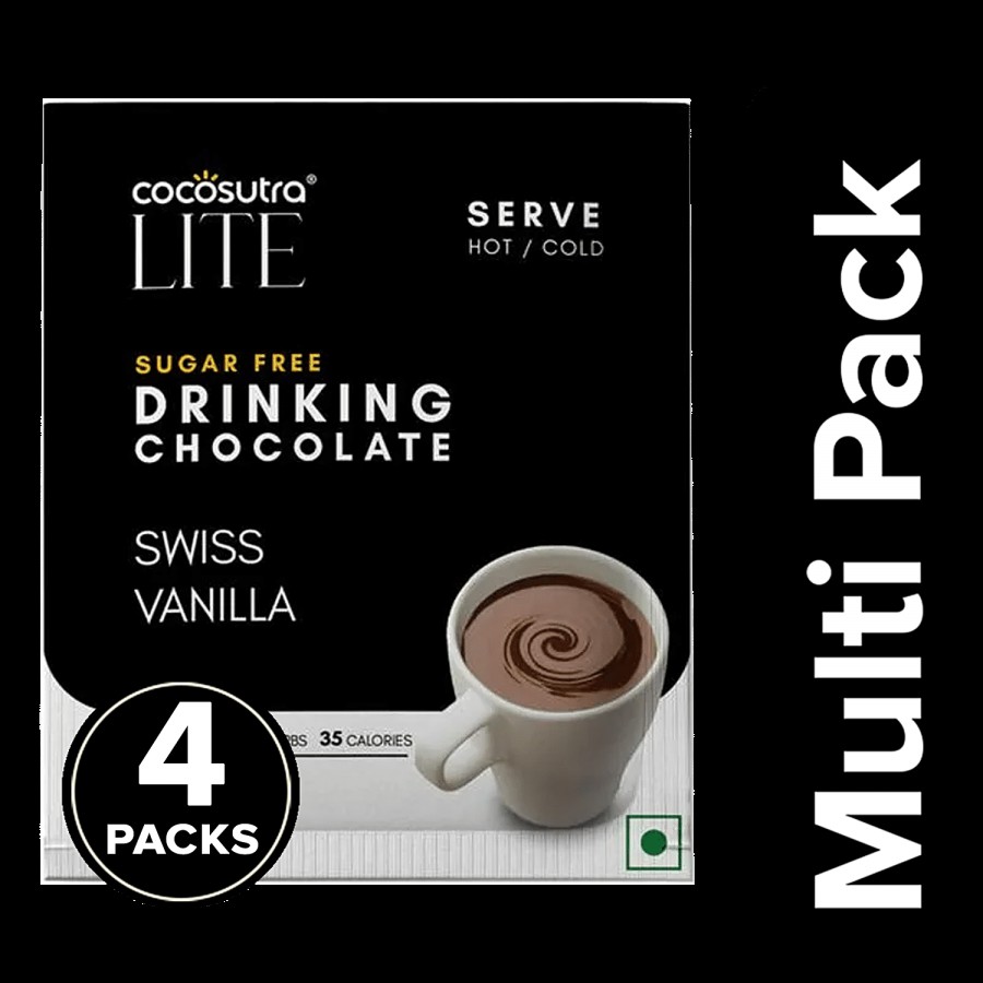 Cocosutra Lite Sugar Free Drinking Chocolate Mix - Swiss Vanilla