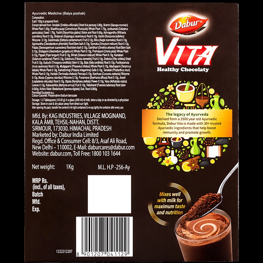 Dabur Vita Powder - Chocolate Nutrition Drink For Wholesome Growth