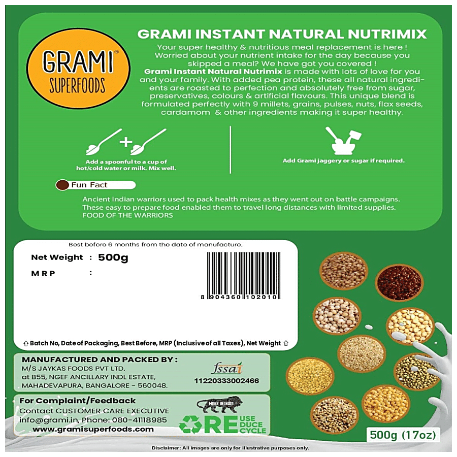 GRAMI SUPERFOODS Renergee Shakti Plan - Instant Nutrimix