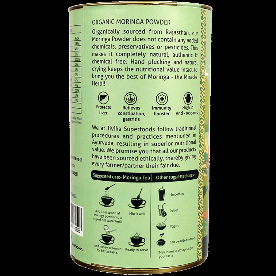 Jivika Naturals Organic Moringa Powder - Superfood