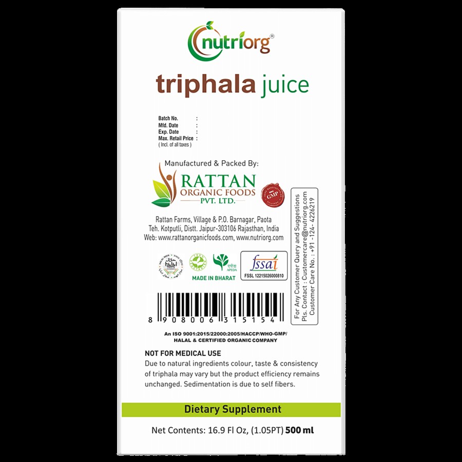 Nutriorg Triphala Juice