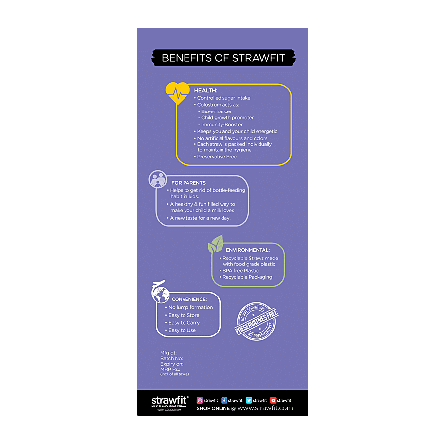 Strawfit Milk Flavoring Straw With Colostrum