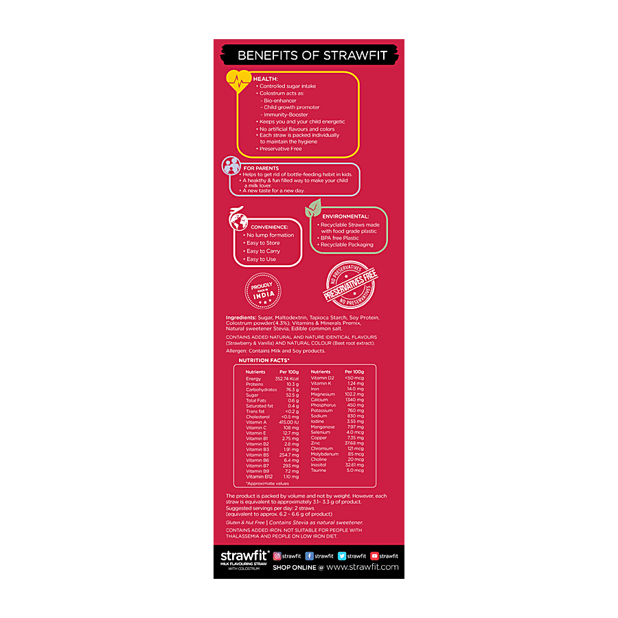 Strawfit Milk Flavoring Straw with Colostrum