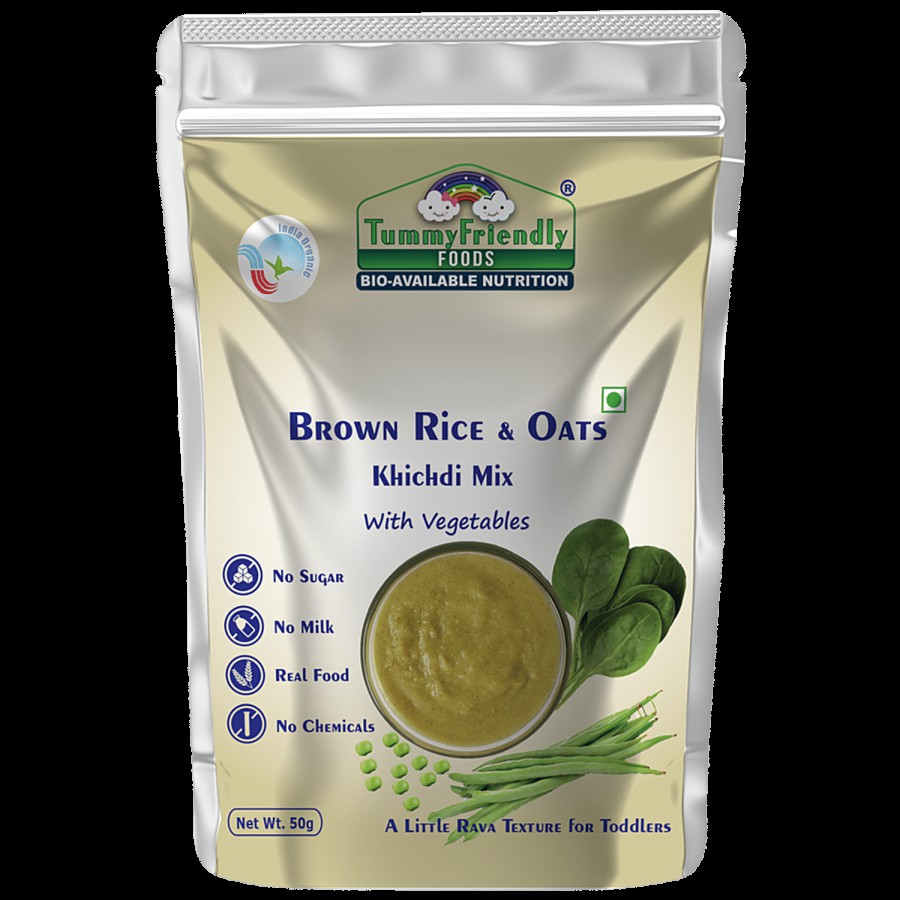 TummyFriendly Foods Brown Rice & Oats Khichdi Mix For Toddlers - No Sugar & Milk