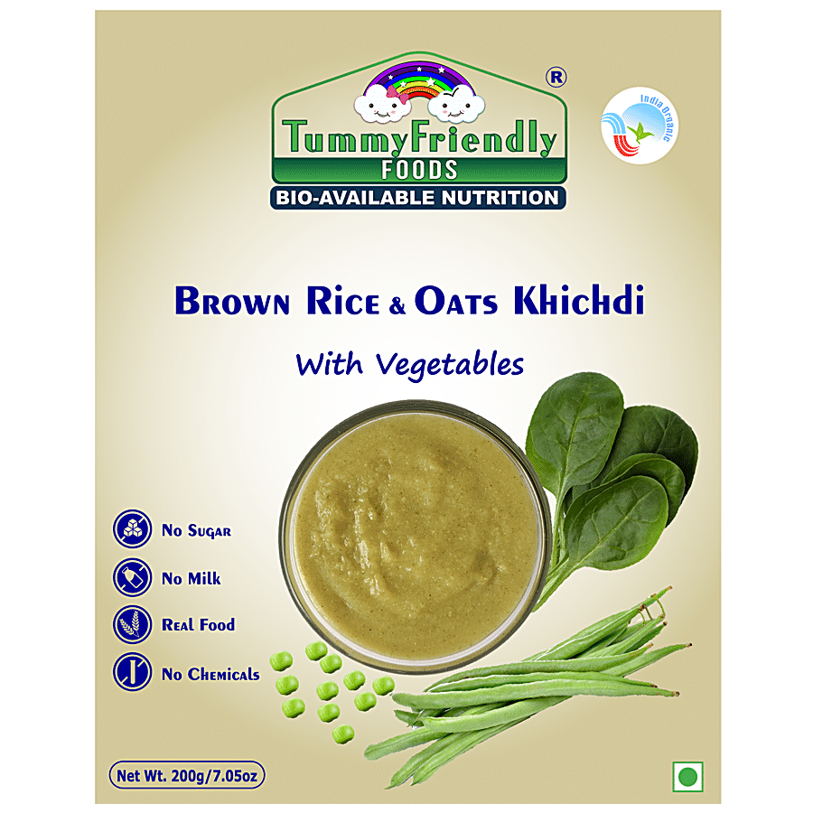 TummyFriendly Foods Brown Rice & Oats Khichdi Mix With Vegetables - No Sugar & Milk