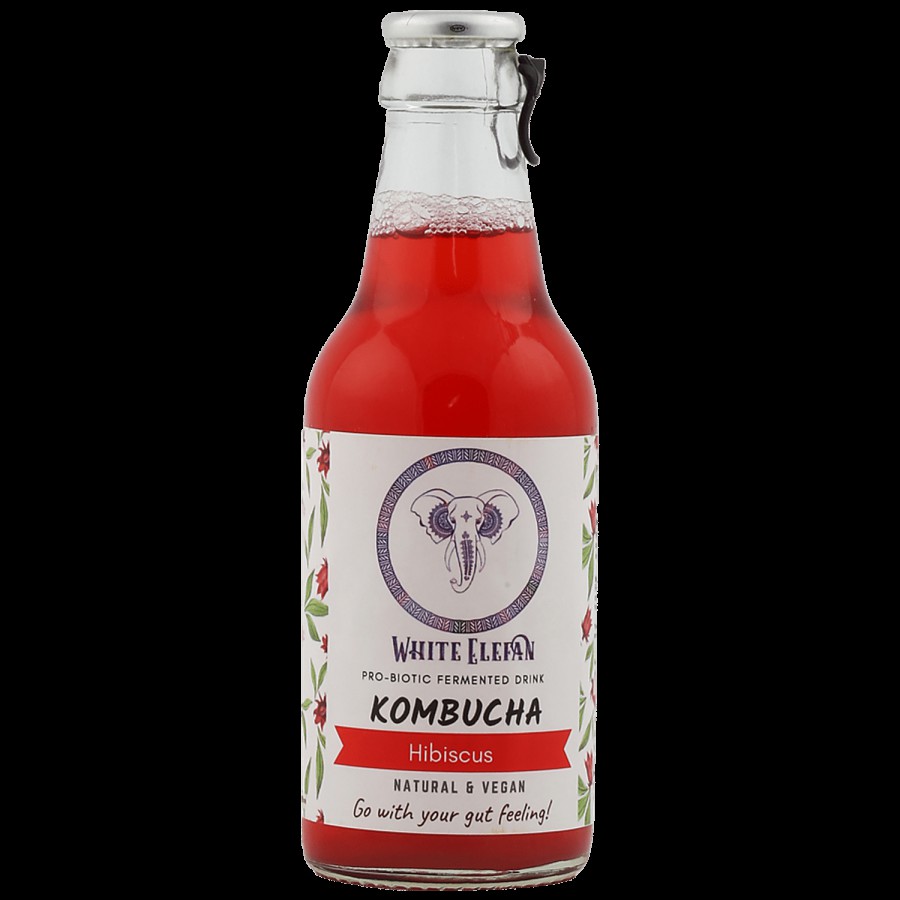 White Elefan Kombucha Probiotic Fermented Drink - Hibiscus