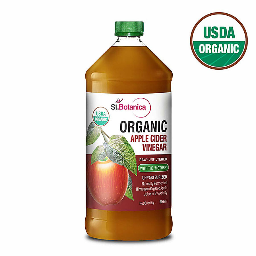 StBotanica USDA Organic Apple Cider Vinegar With Mother Vinegar - Raw