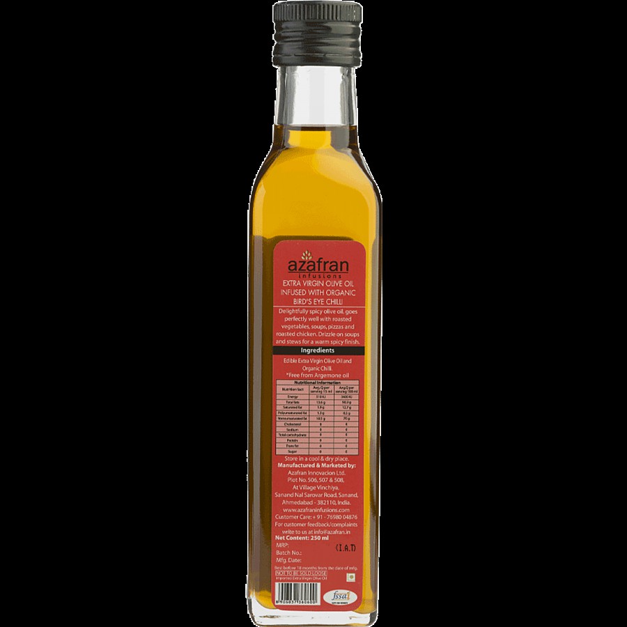 Azafran Extra Virgin Olive Oil - Infused With Bird's Eye Chilli