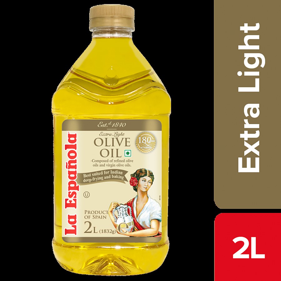 La Espanola Extra Light Olive Oil for Indian Cooking - Deep Frying & Baking