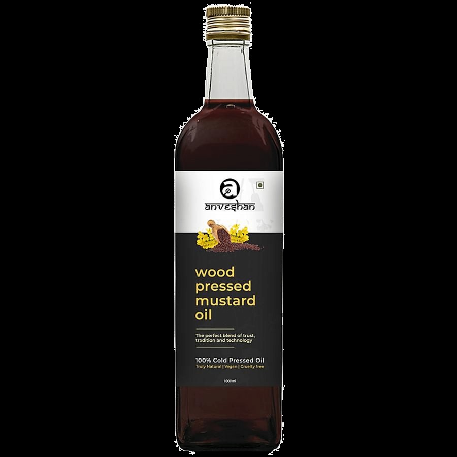 Anveshan Wood Pressed Mustard Oil 1 L + Wood Pressed Groundnut Oil 1 L