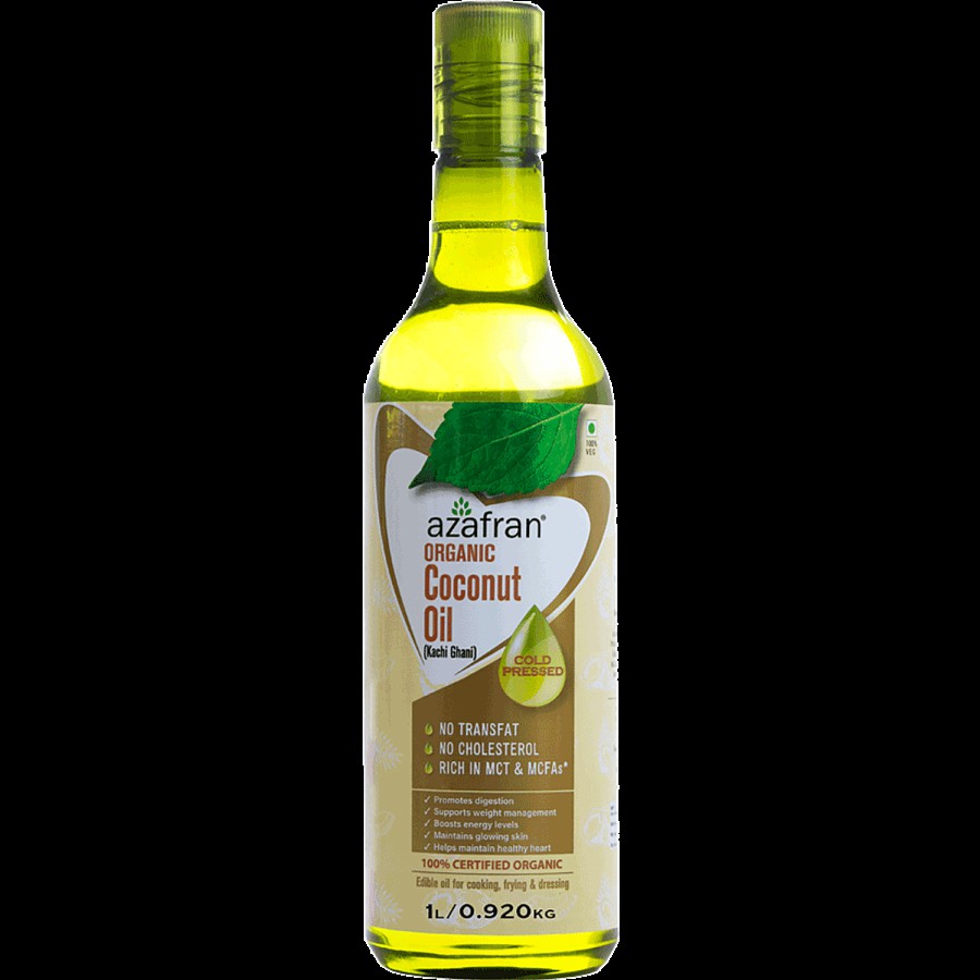 Azafran Organic Cold Pressed Coconut Oil