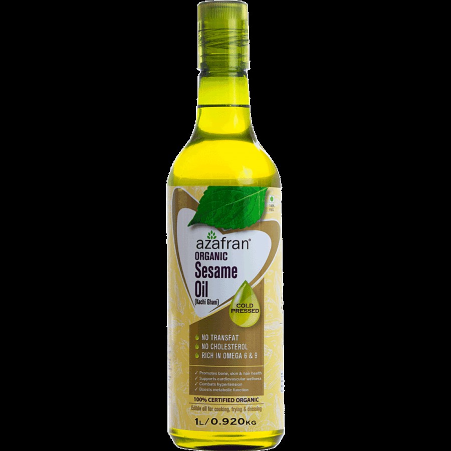 Azafran Organic Cold Pressed Sesame Oil