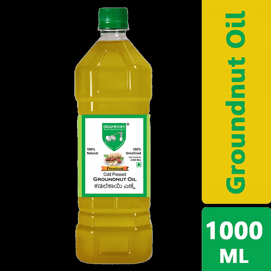 GRAMIYUM Chekku/Cold Pressed Groundnut Oil - 100% Natural & Unrefined