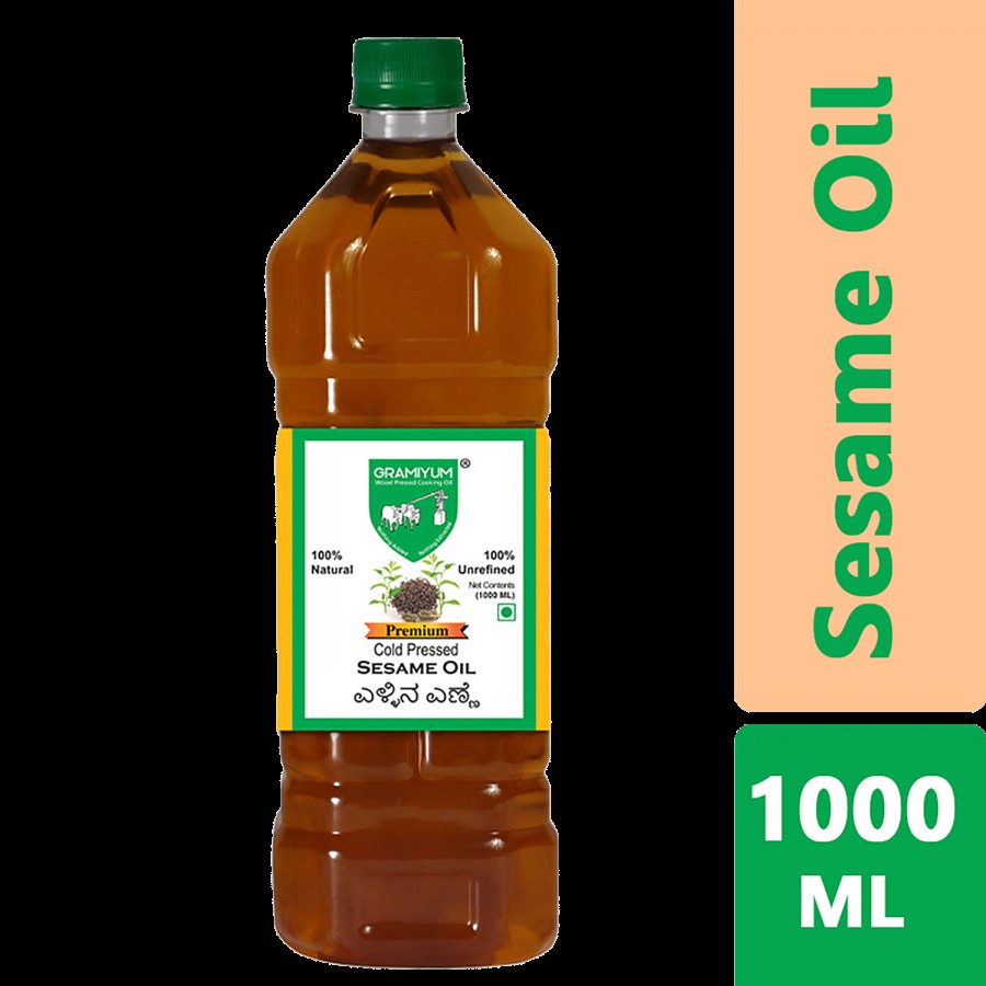 GRAMIYUM Chekku/Cold Pressed Sesame Oil - 100% Natural & Unrefined