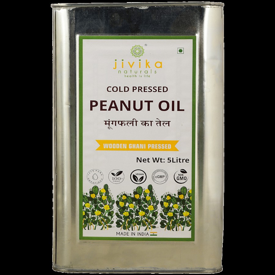 Jivika Naturals Cold Pressed Peanut Oil - Wooden Ghani Pressed