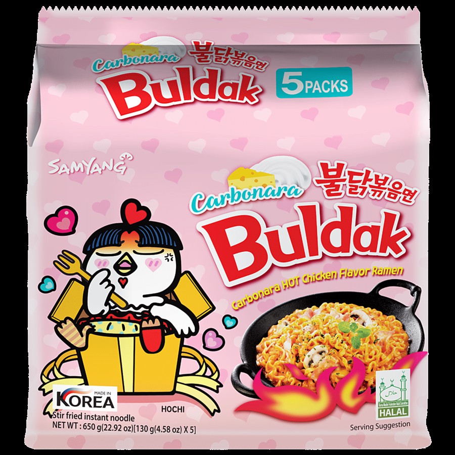 Buldak Carbonara Hot Chicken Flavor Ramen - Instant Stir-Fried Noodle