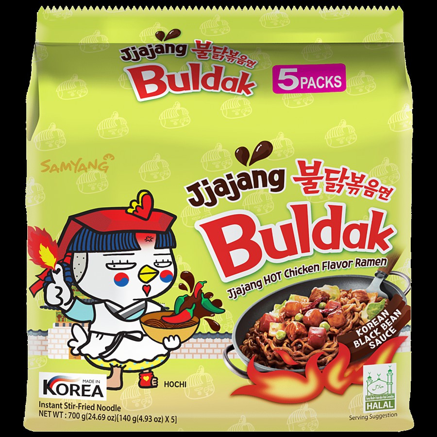 Buldak Jjajang Hot Chicken Flavor Ramen - Instant Stir-Fried Noodle