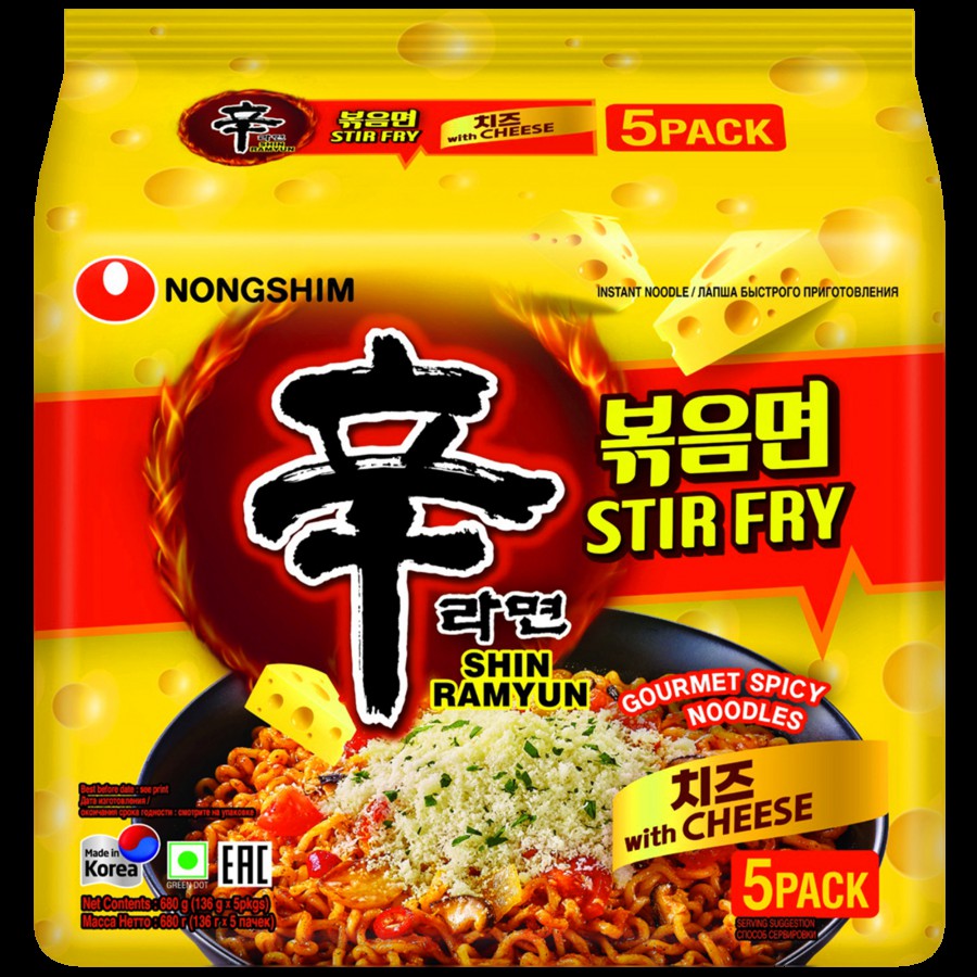 NONGSHIM Shin Ramyun Stir Fry Spicy Noodles - Cheese