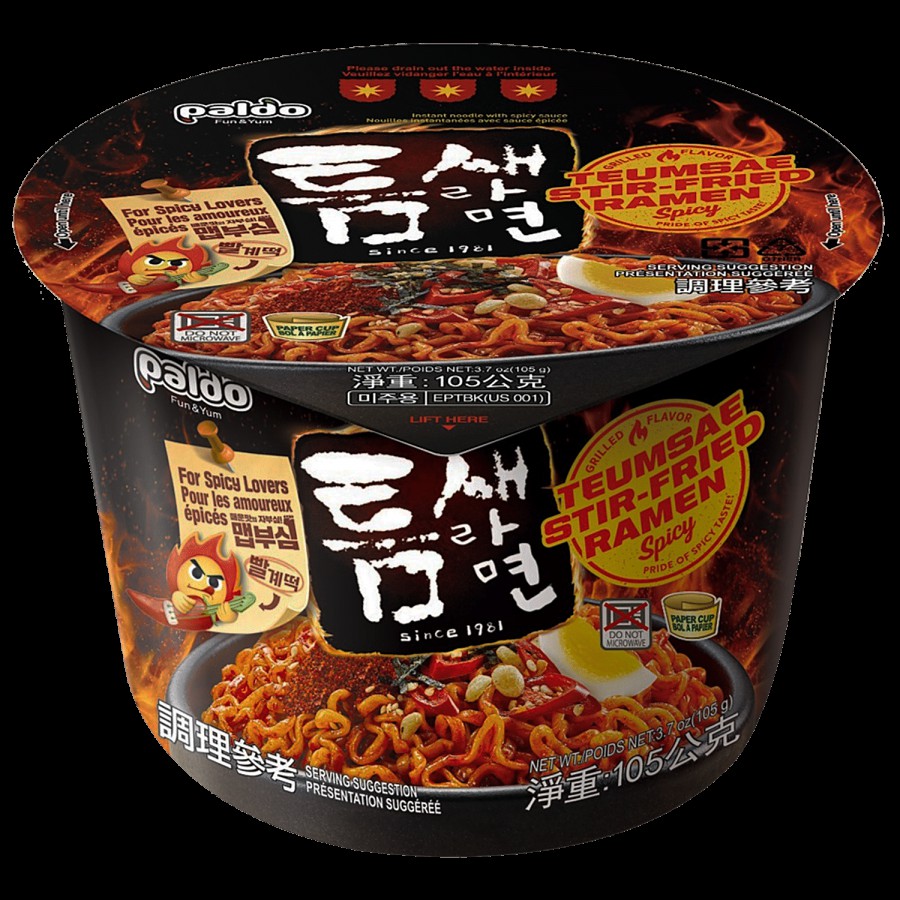 Paldo Teumsae Stir-Fried Ramen Korean Cup Noodles - Spicy