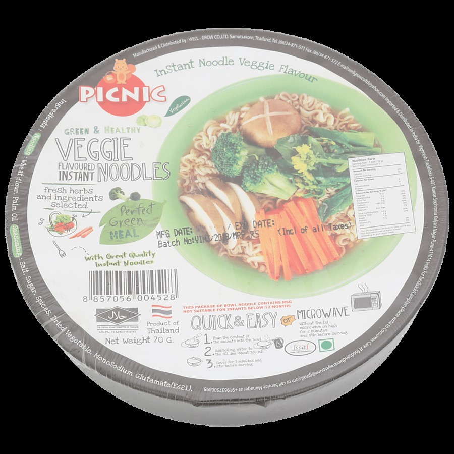 Picnic Instant Noodles - Green & Healthy Veggie Flavour