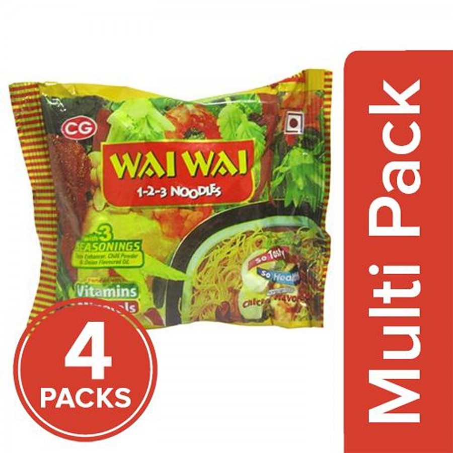 Wai Wai 1-2-3 Noodles - Chicken Flavour