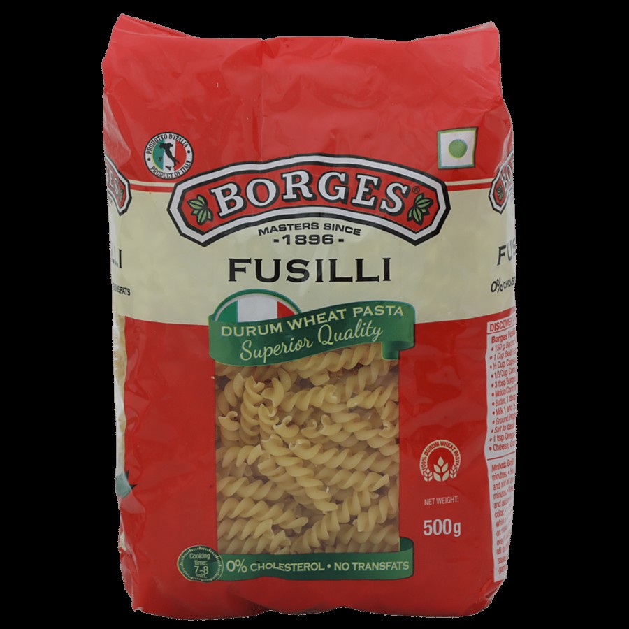 BORGES Durum Wheat Pasta - Fusilli 500 g + Durum Wheat Pasta - Penne Rigate 500 g