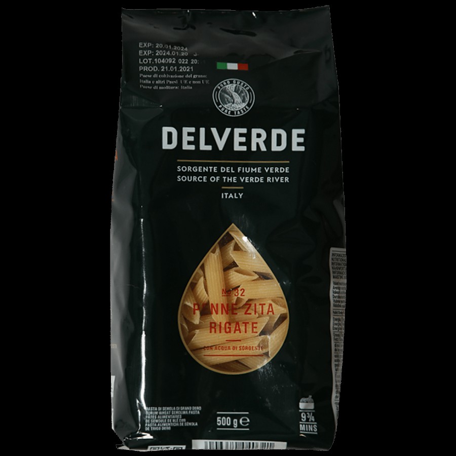 Delverde Penne Zita Rigate - Durum Wheat Semolina Pasta