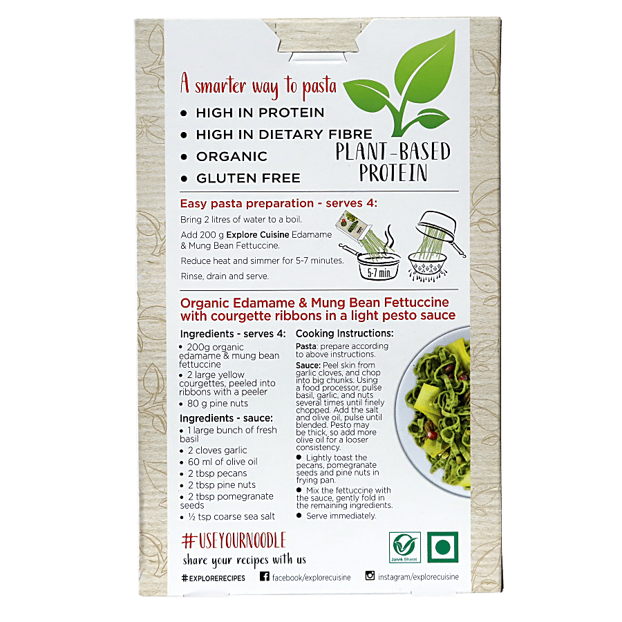 EXPLORE CUISINE Organic Edamame & Mung Bean Pasta - Fettuccine