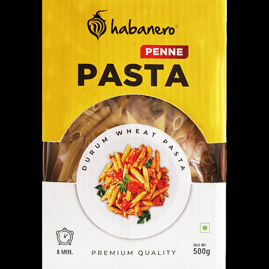 Habanero Penne Pasta - Premium Durum Wheat 500 g + Jalapeno Pasta Sauce 385 g