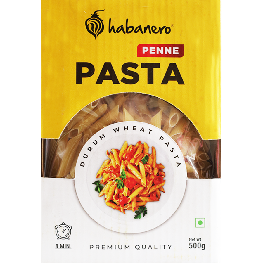 Habanero Penne Pasta - Premium Durum Wheat 500 g + Spicy Pasta Sauce 385 g