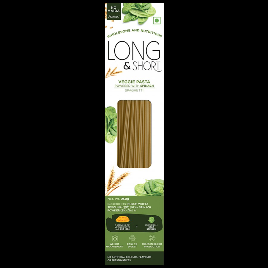 Long&Short Spinach Spaghetti Pasta - Veggie