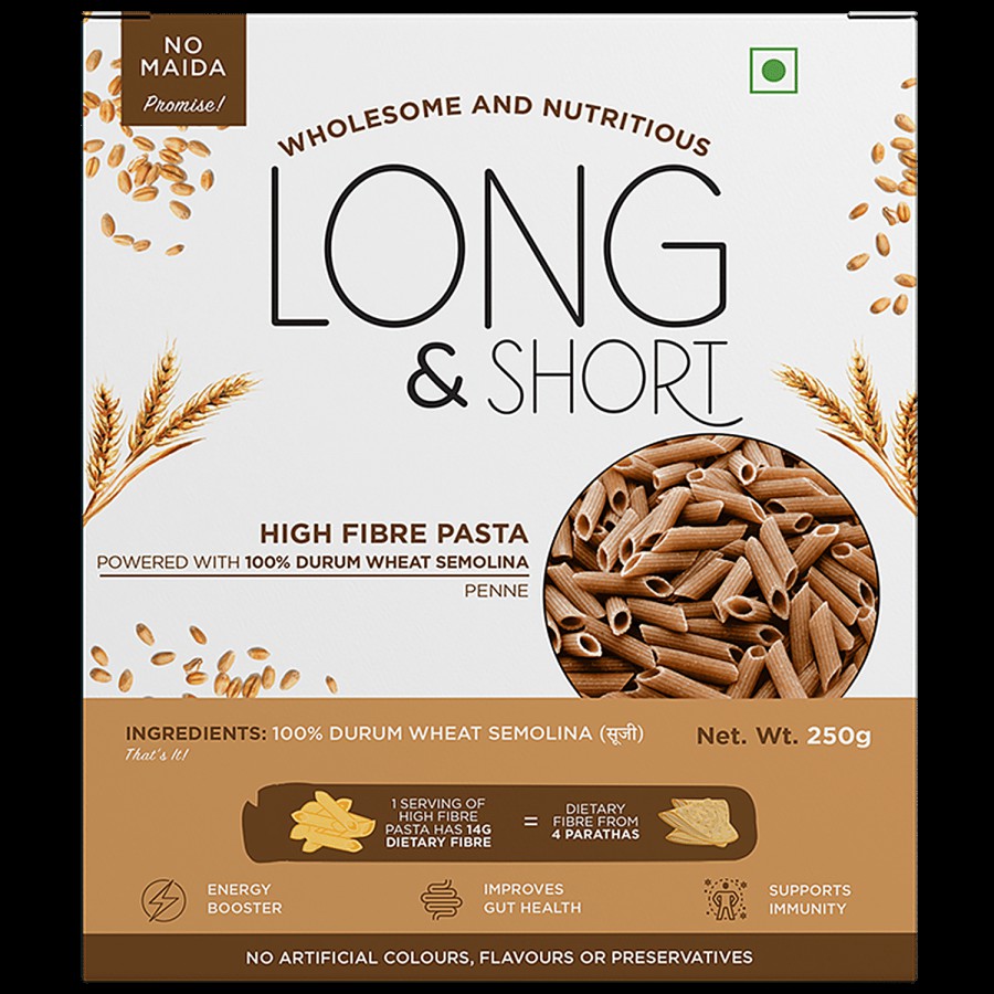 Long&Short Whole Wheat Penne Pasta - High Fiber