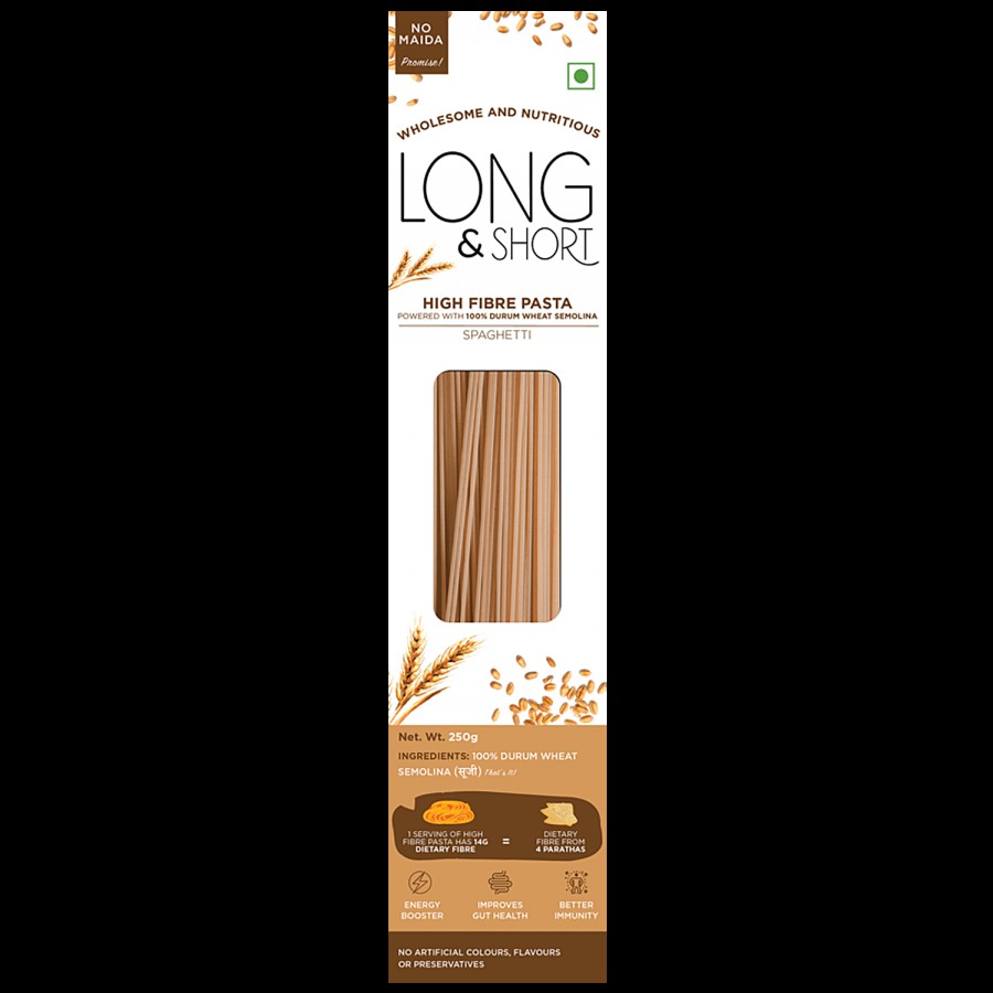 Long&Short Whole Wheat Spaghetti Pasta - High Fiber