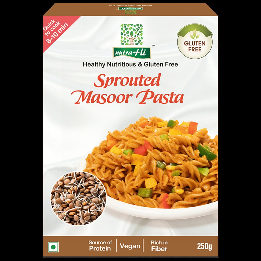 NutraHi Sprouted Masoor Pasta - Source Of Protein