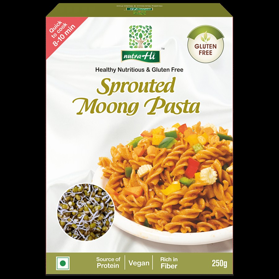 NutraHi Sprouted Moong Pasta - High Source Of Protein