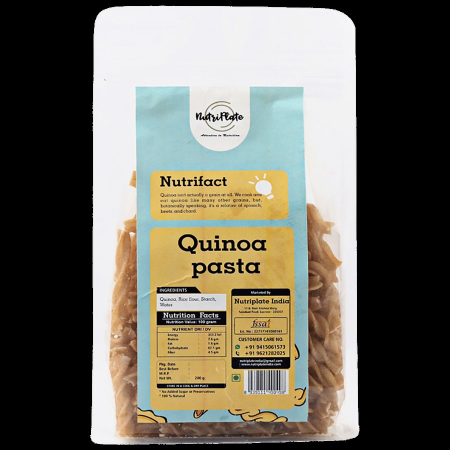 Nutriplate India Quinoa Pasta - Rich In Dietary Fibre