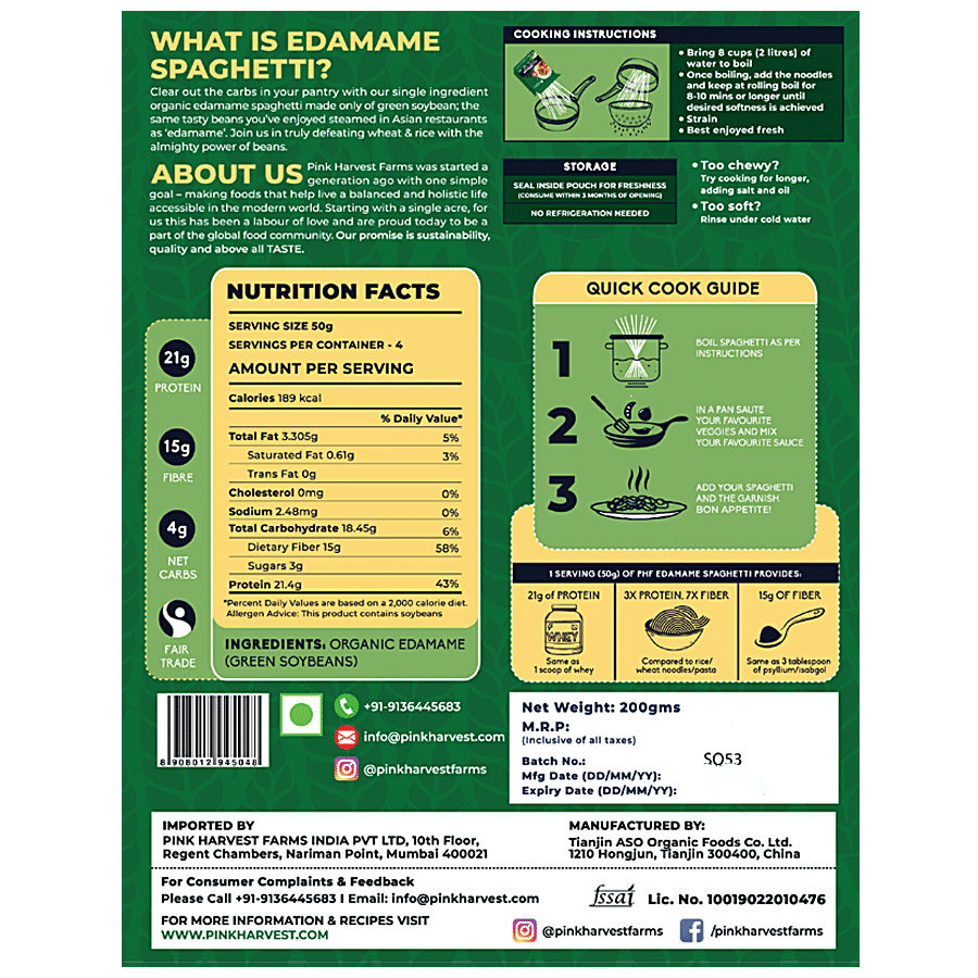Pink Harvest Farms 100% Edamame Spaghetti Noodles