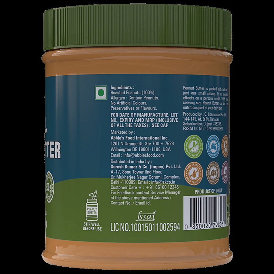 Abbies Natural Peanut Butter - Creamy