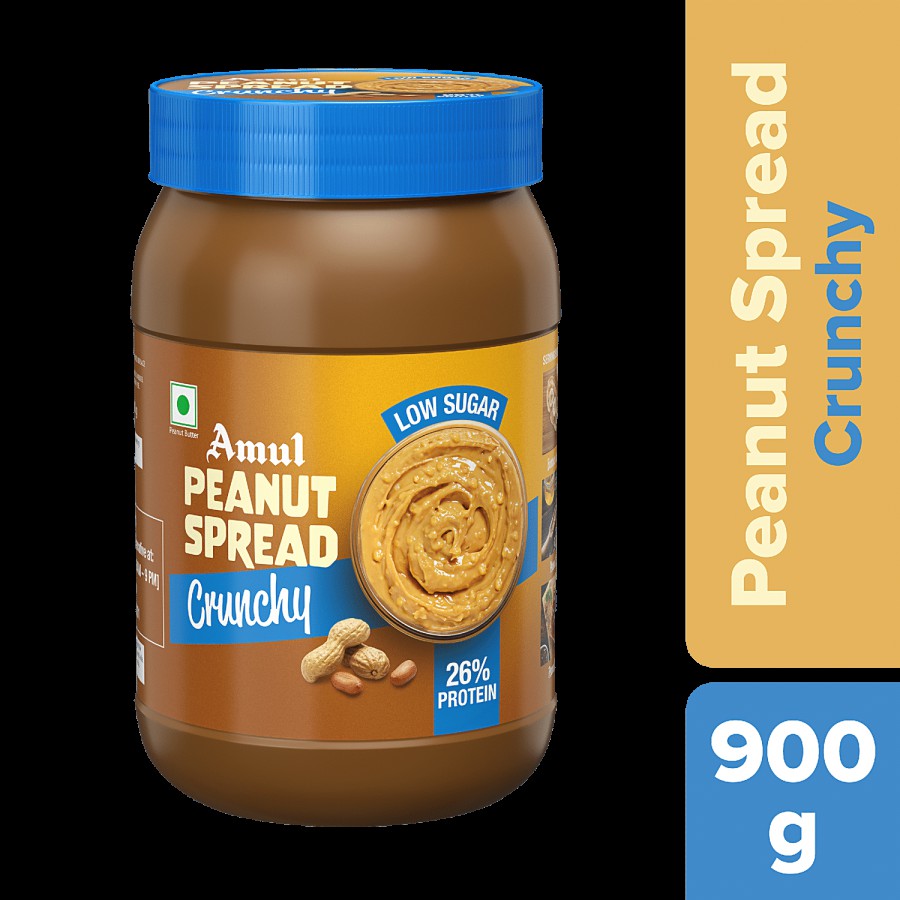 Amul Peanut Spread Crunchy - Low Sugar