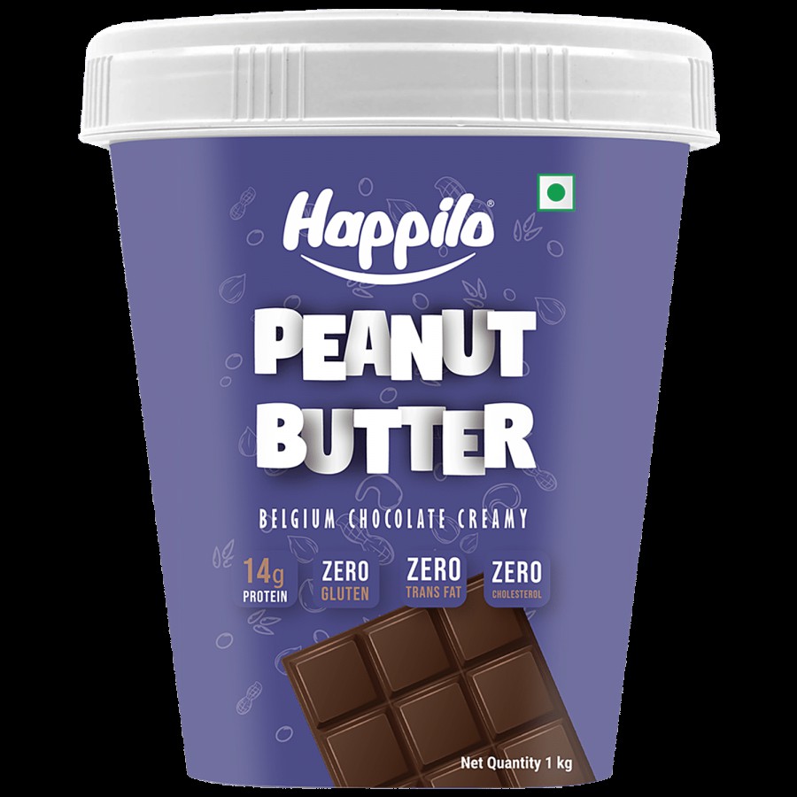 Happilo Belgium Chocolate Peanut Butter - Creamy