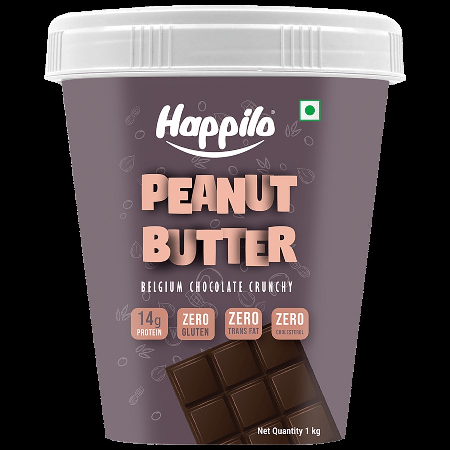 Happilo Belgium Chocolate Peanut Butter - Crunchy