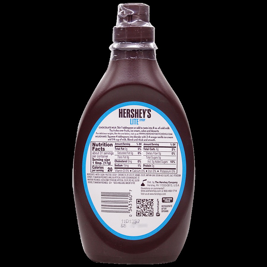 Hershey's Lite Syrup - Genuine Chocolate Flavor