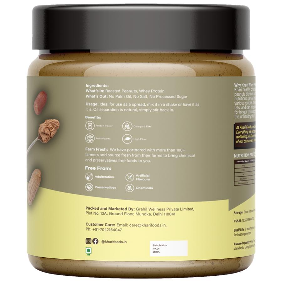 Khari Foods Whey Protein Peanut Butter