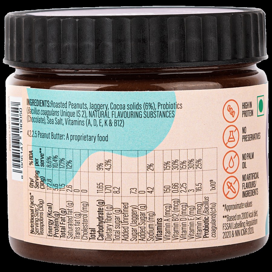 MiHeSo Mind Health Soul Chocolate Sea Salt Nut Spread - Sweetened With Jaggery