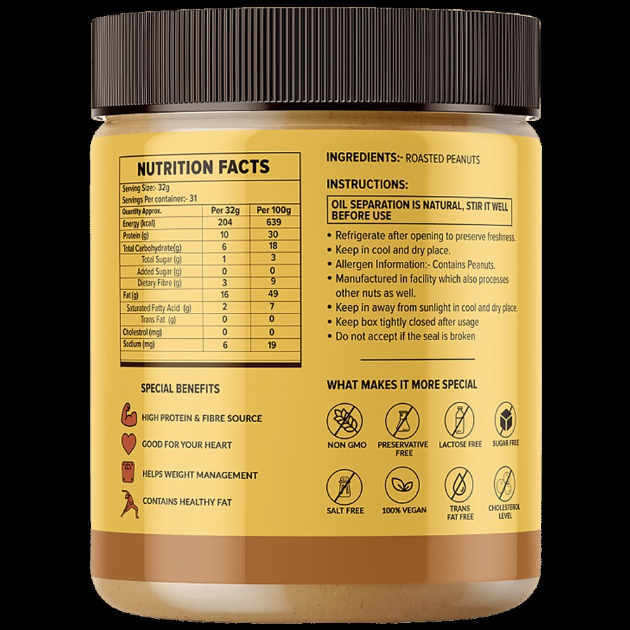 MyFitFuel Peanut Butter - All Natural & Extra Crunchy