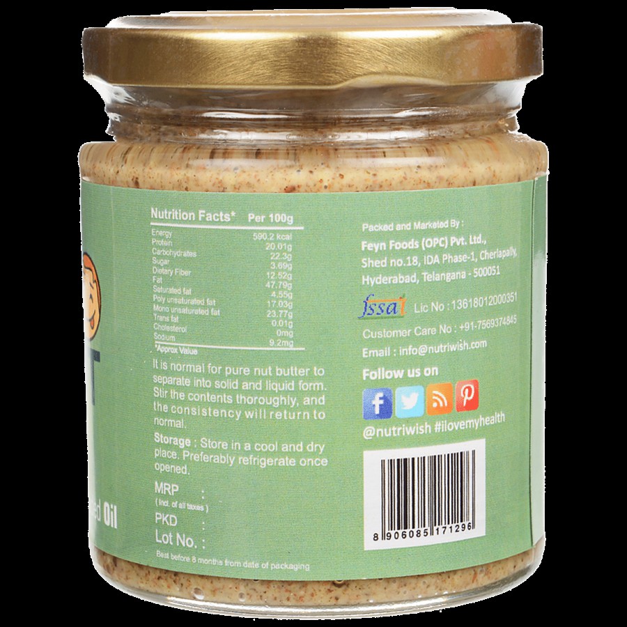 Nutriwish Super Nut Butter with Chia & Flax Seeds